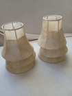 Vintage Clip On Lot Of 6 Beige Lamp Shade Tan H-4    X W-5       Faux Leather