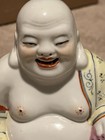 Vintage   Chinese   Porcelain Ceramic Happy Buddha Statue  6 Inches Tall