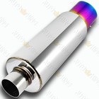 Universal 4  Burnt Tip 3  Inlet Jdm T304 Stainless Steel Weld On Exhaust Muffler