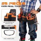 25 Pieces Kids Real Tool Kit Children Real Tool Set With Real Hand Tools  Kid   