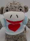  Dan Dee Collector   s Choice  Sock Monkey Plush With Blue Sweater   Red Heart  