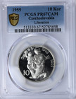 1955 Czechoslovakia 10 Years Liberation Silver 10 Korun Coin Pcgs Pr 67 Cam