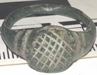 Ancient Celtic Viking Bronze Ring Crosshatch