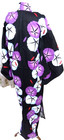 Japanese Yukata Cotton Summer Kimono Robe Set With Hanhaba Obi     Festival Wear