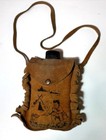 Vintage Yellowstone National Park Souvenir Toy Fringed Leather Water Bottle