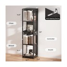 Brottar Glass Display Cabinet  4-tier Curio Cabinets With 3 Color Lights For    