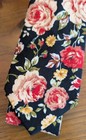 Ties Men s Black Cotton Floral Tie With Matching Hanky Necktie Wedding 
