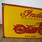 Indian Motorcycle Porcelain Enamel Sign  24 X 14 Inches