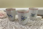 Rare  3 Antique Kpm Berlin Porcelain 2    Cordial Cups Sprays Of Forget-me-nots