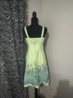 Vintage B  Studio Petite Women Size 8p Lime Green Paisley Cotton Sundress Y2k