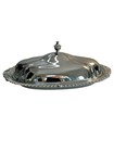 Vintage Chrome Plated Silver Butter Dish Tray With Glass Insert By Sheridan 