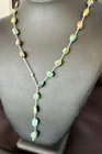 Green Turquoise Liquid Heishi Sterling Silver Nugget  20  Necklace 19046