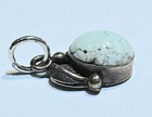Small Sterling Silver Pendant Southwestern Pale Minty Green Turquoise Signed Tma