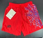 Union Jacks Soccer Shorts Youth Large Red Spiderweb 1990 Draw String Vntg New
