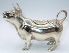 Antique 280g Sterling Silver Cow Creamer W  Hinged Lid  Tail For Handle  5 