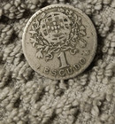 Damaged 1927 Portuguese 1 Escudo Coin