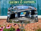 1970s Ludwig Vistalite 5x14 Snare Drum Black clear Spiral 3-band Swirl Pattern C