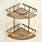 Antique Bathroom Two Tier Shower Rack Corner Shelf Storage Basket Bath Organizer