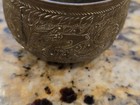 2 5  Antique Indian Brass Artisan Hand Engraved Chased Dancing Winged Deity Bowl
