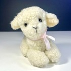 Vintage Dakin 1982 Cream Lamb Plush Stuffed Animal Pink Ribbon Spring Easter 7 
