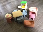 Little Tikes Dollhouse Furniture Chairs Table Vanity Kitchen Crib Lot Vintage