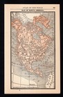 1888 Antique Tiny North America Map Rare Size Miniature Map 3038