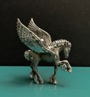 Cuteri Pewter Flying Pegasus Winged Horse Mobil Gas Crystal Ball Art Figurine