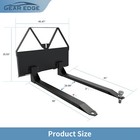 46  2600lbs Tractor Skid Steer  Quick Tach Pallet Forks Attachmemt Universal Us