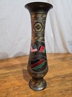 Vintage Brass Hand Etched Usa  Afghanistan War Trench Art Vase 