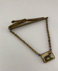 Hickok Tie Clip Weiner Dog Usa Chain Gold Colored