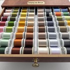 Vintage Madeira Wood Thread Treasure Chest 3-drawer Loaded Embroidery Sulky Lot