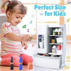 Toy Refrigerator With Ice Dispenser - Kids Kitchen Playset With Food  Drinks