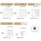 Malacasa Series Mario Porcelain Dinnerware Set Dinner Dishes White Tableware Set
