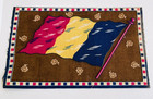 Flag Of  roumania  1910 - 1915 Flannel Felt Tobacco Cigar Antique Vtg 8  X 5 