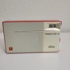 Vintage Toshiba Transistor 6p-15 Am Radio Black Leather Case- Untested