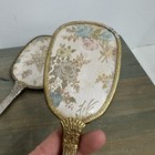 Vintage Vanity Hair Brush And Hand Mirror  broken  Floral 2 Piece Set Victorian