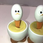 4 Msc International Egghead Poached Soft Boiled Egg Cups Spoons Chicken Duck Vtg