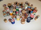 Lot 60 - Vintage Sewing Thread Spools  39 Are Wooden 