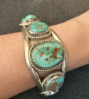 Southwestern Native American Indian Royston Turquoise Sterling Silver Bracelet