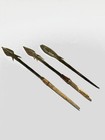 Antique African Artifacts Spears Tribal Weapons  Wood    Iron  3 Pc  Assortment