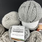 Lot Of 2 Lbs Yarn Mostly Wool Shades Of Light Gray Spa Bamboo Cascade