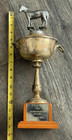 Horse Statue Trophy Cup 1963 Vintage Ny Quarter Horse Metalwood Barn Ranch D  cor