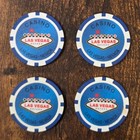 Las Vegas Casino Poker Chips Set Of 8 Blue White Nevada Souvenir Lot 1 5in