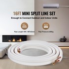 Mini Split Line Set 1 4 x3 8  X16 Ft Copper Tubing Ac W  Connection Cable