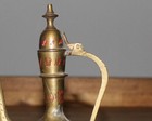Vintage Middle East Hand Made Engraved Brass Coffee Tea Pot With Spout