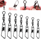 100pcs Fishing Barrel Swivel With Interlock Snap Fishing Swivel Size 2