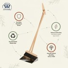 Redecker Horsehair Broom   Stainless Steel Dust Pan Set - Oiled 35-3 8-inches 