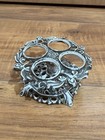 Vintage Melba Lipstick Holder Metal Filigree 4 Tubes Round Vanity Caddy Mcm