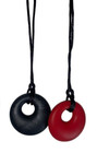 Lil Jumbl Pt001 Baby Teether Pendant Necklace Bpa-free Silicone Red Black 2-pack