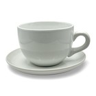 New Xl 24oz White Ceramic Mug With 7 75    Saucer Plate Extra Large Coffee Tea Cup